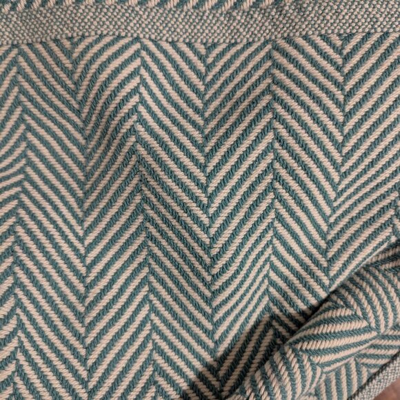 Bates Maine Heritage Weavers Cotton Herringbone Blanket Sage Green Full/Queen - Picture 6 of 12